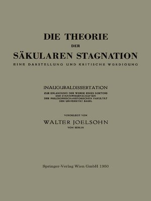 cover image of Die Theorie der Säkularen Stagnation